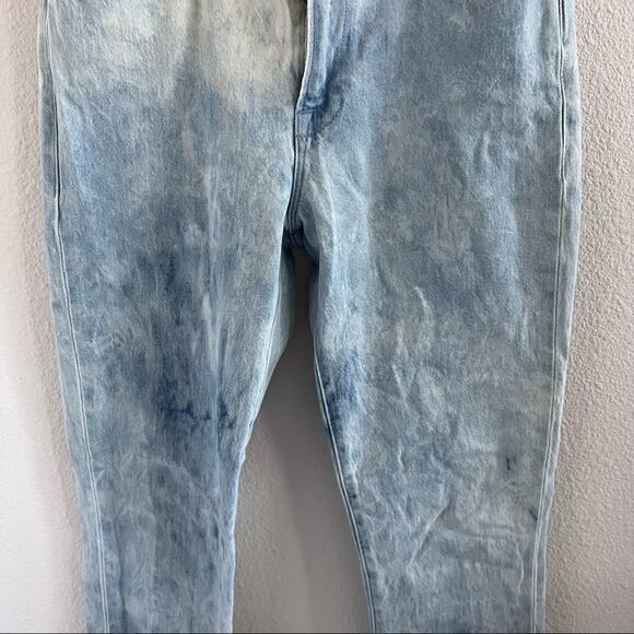 FRAME Denim Le High Straight Jeans Acid Wash Trendy Y2K Vibes Fray Folded Hem 28 - Picture 3 of 12